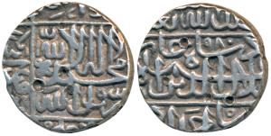 Akbar, Silver Rupee, 11.37g, Ahmedabad Mint, Kalima type, AH 980 (KM 80.2). Very Fine, Sca