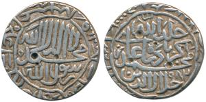 Akbar, Silver Rupee, 11.30g, Ahmedabad (mint name off flan) Mint, AH 982, Kalima type with