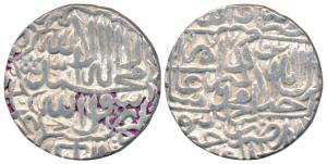 Akbar, Silver Rupee, 11.08g, Jaunpur Mint, AH 977, Kalima type, near complete mint name at