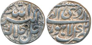 Akbar, Silver Rupee, 11.37g, Lahore Mint, Month Ardibihisht, Year 42 (KM 93.11). Broad fla