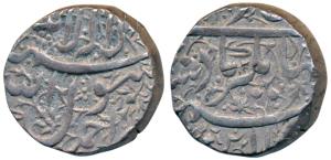 Jahangir, Silver Rupee, 11.37g, Ahmednagar Mint, Kalima on obv. (KM 141.1). About Extremel