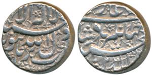 Jahangir, Silver Rupee, 11.42g, Burhanpur Mint, Kalima type, floral design on both sides, 