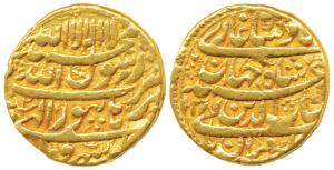 Shah Jahan, Gold Mohur, 10.88g, Burhanpur Mint, Month Shahrewar, AH 1038/2, legend in four