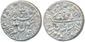 Shah Jahan, Silver Rupee, 11.46g, Daulatabad Mint, AH 1068/32, central legend within folia