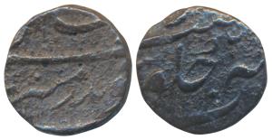 Aurangzeb (AH 1068-1118, 1658-1707 AD), Silver 1/8 Rupee, 1.16g, Mint name off flan, Badre