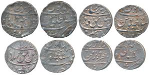 Farrukhsiyar (AH 1124-1131, 1713-1719AD), Silver Rupee (4), Ahmedabad Mint RY 7; Ahmednaga