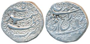 Ata Muhammad Bamizai Khan, rebel Governor of Kashmir, Silver Rupee, 10.78g, Kashmir Mint, 