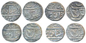 Gulshanabad (Nasik) Mint, Silver Rupee (4), in the name of Shah Alam II, four different da