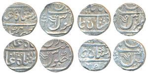 Gulshanabad (Nasik) Mint, Silver Rupee (4), in the name of Shah Alam II, four different da