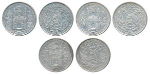 Mir Usman Ali Khan (AH 1329-1367, 1911-1948 AD), Silver Rupee (3), Farkhanda Bunyad Hydera