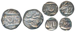 Ranjit Singh, set of 3, Silver ½ and ¼ and 1/8 Rupee, Second series, in the name of Queen 