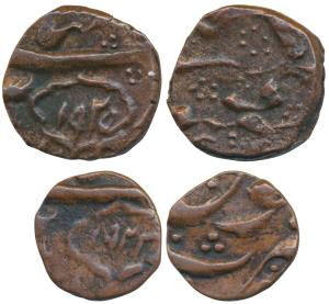 Ranbir Singh (VS 1914-1942, 1857-1885 AD), Copper ½ and ¼ Paisa, 2.85g and 1.39g, third se