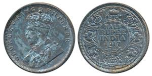 George V, Silver ½ Rupee, 1917, Bombay Mint, (Prid 341). About Uncirculated.