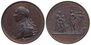 Defeat of Tipoo Sultan Copper Medal, 48mm, 1792, obv. bust of Charles Marquis Cornwallis, 