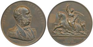 Battles of Heligoland and Lissa, Bronze Medal, 104.5g, obv. bust of Admiral von Tegetthoff