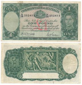 Australia, George VI, One Pound. Very Fine.