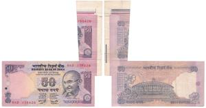 Rupees 50, Error, signed Y. V. Reddy, extra paper of the previous note at top right corner