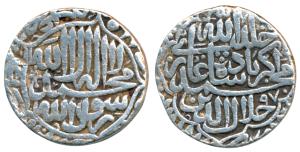 Akbar (AH 963-1014, 1556-1605 AD), Silver Rupee, 10.94g, Agra Mint (off flan), AH 970, Kal