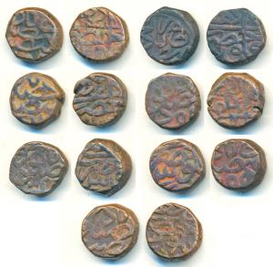 Akbar, Copper ½ Dam (7), Hazarat Delhi Mint, Hijari type, obv. Zarb Hazarat Delhi, rev. AH