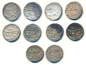 Farrukhsiyar, Silver Rupee (5), Dar-al-Khilafat Shahjahanabad Mint, AH 1129/6 (2), RY 2, 3