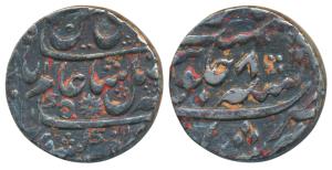 Murshidabad Mint, Silver Rupee, 11.6g, in the name of Shah Alam II, AH 118X/8, radiant sun