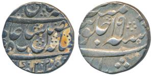 Murshidabad Mint, Silver Rupee, 11.57g, in the name of Shah Alam II, AH 1202/19, crescent 