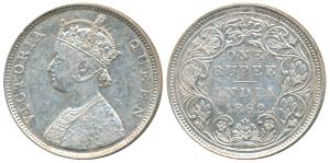 Victoria Queen, Silver Rupee, 1862, Bombay Mint, B / II / 2 / 3, (Prid 74). About Extremel