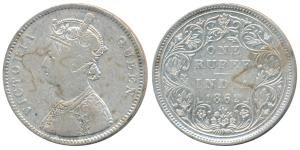 Victoria Queen, Silver Rupee, 1862, Bombay Mint, A / II / 1 / 10, (Prid 95). Fine+, Rare.