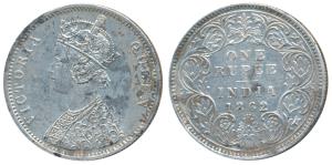 Victoria Queen, Silver Rupee, 1862, Bombay Mint, A / I / 1 / 2 (Prid 102). Very Fine, Rare
