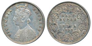 Victoria Empress, Silver ½ Rupee, 1898, Calcutta Mint, A / I / C incuse, (Prid 280). Very 