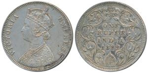 Victoria Empress, Silver Rupee, 1882, Bombay Mint, A3 / IV / dot, (Prid listed as 159). Ve