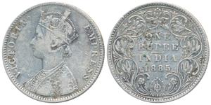 Victoria Empress, Silver Rupee, 1885, Bombay Mint, A3 / IV / B incuse, Unlisted in Pridmor