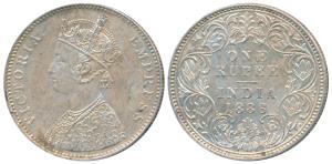 Victoria Empress, Silver Rupee, 1886, Bombay Mint, A3 / I / B incuse, Unlisted in Pridmore