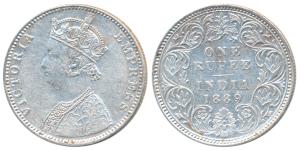Victoria Empress, Silver Rupee, 1889, Bombay Mint, C2 / I / B raised, (Prid 176). About Ex