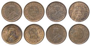 George V, Copper ½ Pice, 1913, Calcutta Mint, (Prid 746); 1914, Calcutta Mint, (Prid 747);