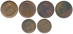 George V, Bronze ¼ Anna, 1911 (2), Calcutta Mint, (Prid 656); Copper ½ Pice, 1918, Calcutt