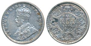 George V, Silver ½ Rupee, 1915, Calcutta Mint, (Prid 322). Very Fine+, Rare.
