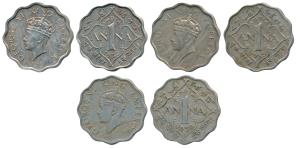 George VI, Cupro-Nickel Anna, 1938, Calcutta Mint, 1st head, (Prid 959); Bombay Mint, 1st 