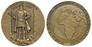 500th Anniversary of Vasco Da Gama's birth in 1969, Bronze Medallion, obv. full length Vas