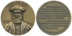 500th Anniversary of Discovery of India, Large Bronze Medal, obv. Portrait of Vasco Da Gam