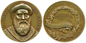 500th Anniversary of Discovery of India, Large Bronze Medal, obv. Portrait of Vasco Da Gam
