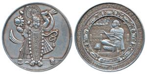 Silver Bar, 100g, Shreenathji of Nathdwara, obv. Thakurjee standing with his left hand rai