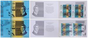 Australia, Uncut Dollar Sheet, $10 with the portraits of Francis Greenway and Henry Lawson