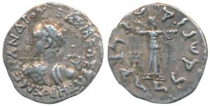 Indo-Greeks, Menander I, Silver Drachm, 2.23g, obv. diademed bust to left seen from behind