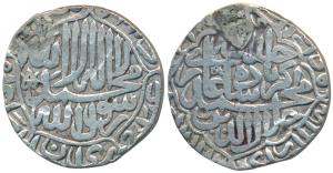 Akbar, Silver Rupee, 11.56g, Agra Mint, Kalima type, legend within scalloped border with K