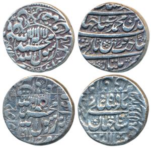 Shah Jahan, Silver Rupees (2), 10.48g and 11.08g, Daulatabad Mint, AH 1061/24, legend with