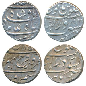 Shah Alam Bahadur and Farrukhsiyar, Silver Rupee (2), Dar us-Sarur Burhanpur Mint, AH 11XX