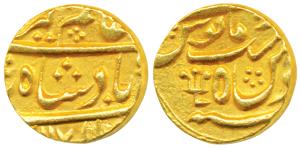 Azimabad (Patna) Mint, Gold Mohur, 11.05g, in the name of Alamgir II, trident as mint mark