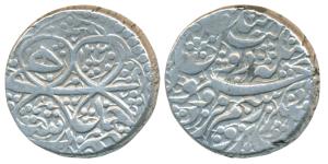 Mahmud Shah (c. 1809-1817 AD), Silver Rupee, 10.32g, Ahmadshahi Mint, AH 1230 (KM 158.1). 