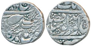 Ranjit Singh, Silver Rupee, 10.65g, Amritsar Mint, Nanakshahi couplet, VS 1866 (similar to